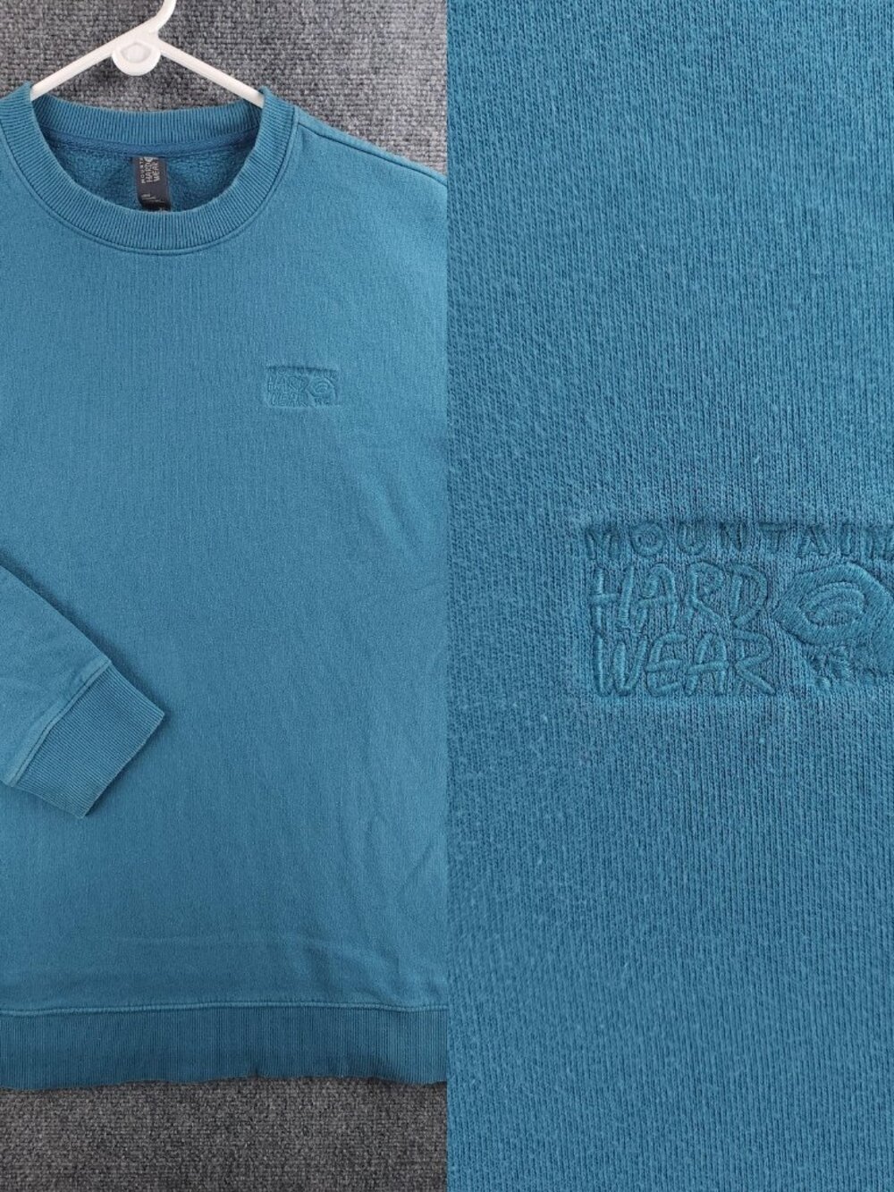 Mountain Hardwear Pullover XL Sweatshirt Crew Neck Cotton Spandex Blue Logo Knit